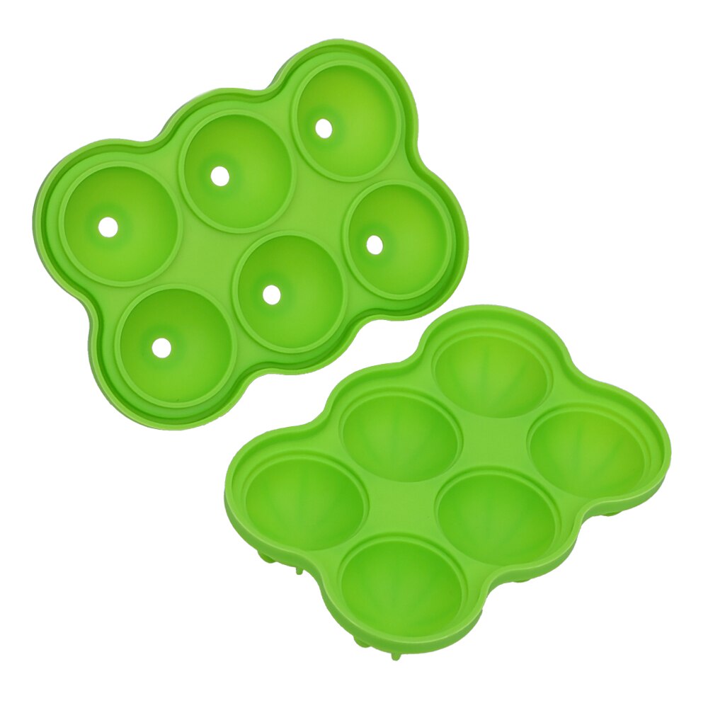 Large Ice Cube Maker Silicone Mold 6 Cell Big Sphere Ice Cube Whiskey Ice Wine Tray Bar Ball Accessories Cocktail Party: Green