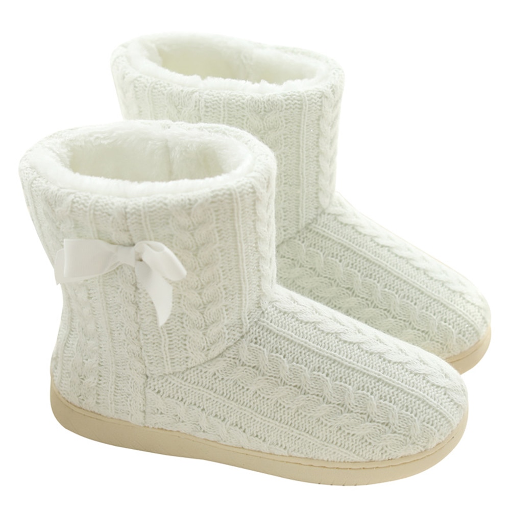 Nuova Delle Donne Caldi di Inverno Della Caviglia Stivali Coperta di Peluche Stivali Casa Accogliente Scarpe DOD886: bianca 37-38
