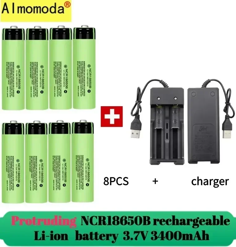 Spike2025 sobresaliente 100% batería de litio recargable NCR18650 3,7 V 3400mAh 34B cargador USB linterna de batería original