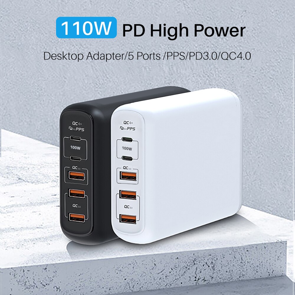 Cargador PD150W GaN carga rápida 4,0 HUB dual TYPE-C 100W cargador multipuerto usb-c cabeza de carga rápida adecuada para Apple MacBook