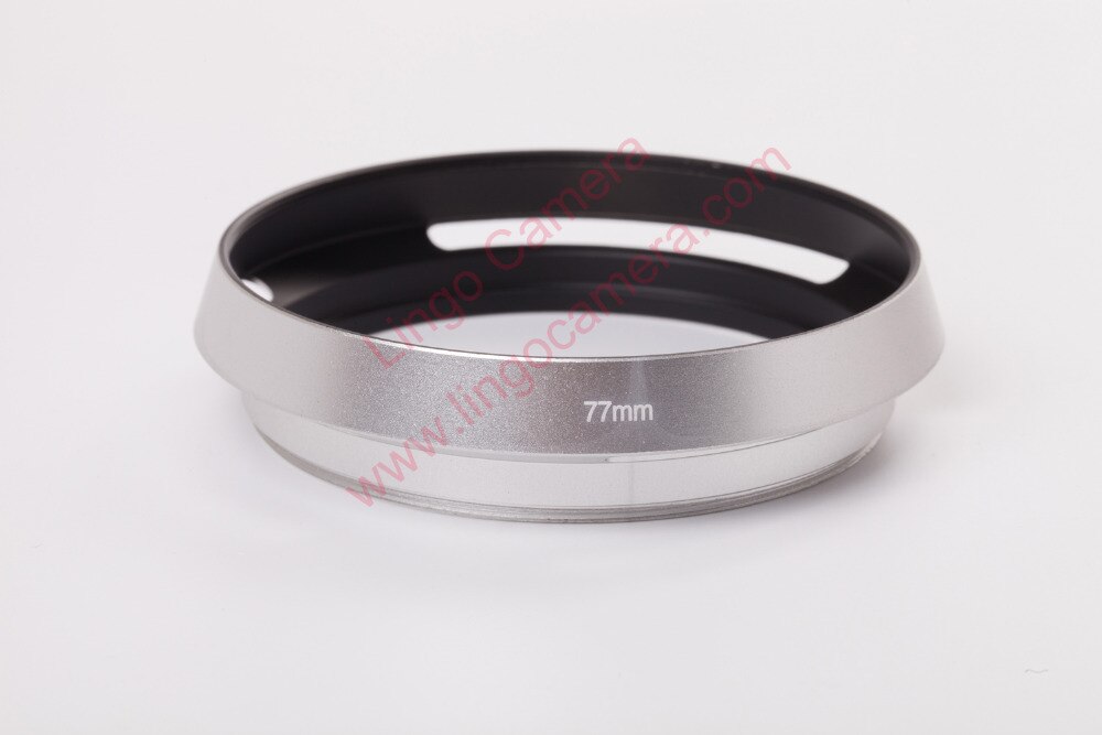 58 62 67 72 77 82mm Silver Vented Curved Metal camera lens Hood