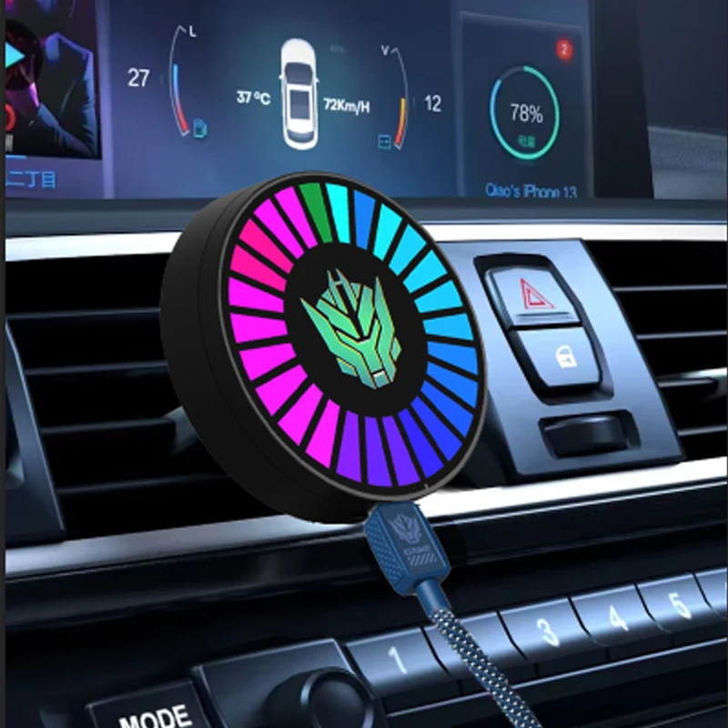 Luces de ritmo musical ambientador Led atmósfera de coche Control de sonido ritmo de voz lámpara de captación ambiental para decoración creativa de coche