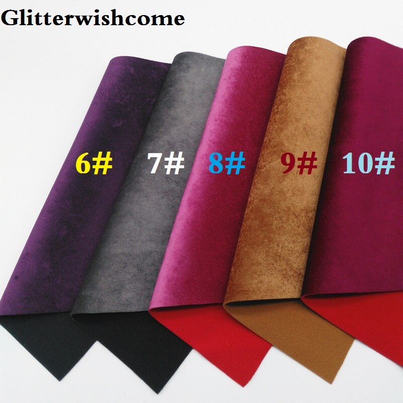 Glitterwishcome 21X29CM A4 Size Vinyl Voor Bows Pu Fluwelen Leer Fabirc Faux Lederen Lakens Voor Bows, GM118A
