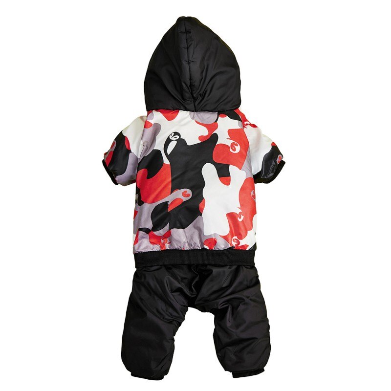 Zunea Waterdichte Winterjas voor Kleine Hond Dikke Fleece Hooded Sneeuwpak Warm Katoen Gewatteerde Overall Jas Puppy Jumpsuit Outfits Kat Chihuahua Parka Kleding, L (Chest:42cm, Back:30cm), Zwart