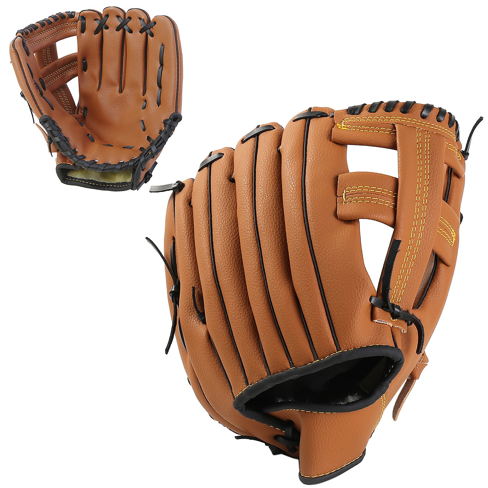 Baseball Glove Leather Softball Glove Practice Outfield Pitcher Gloves Baseball Mitt Sports Equipment Male 12.5/11.5/10.5 Inch: Bruin / 10.5 Inches