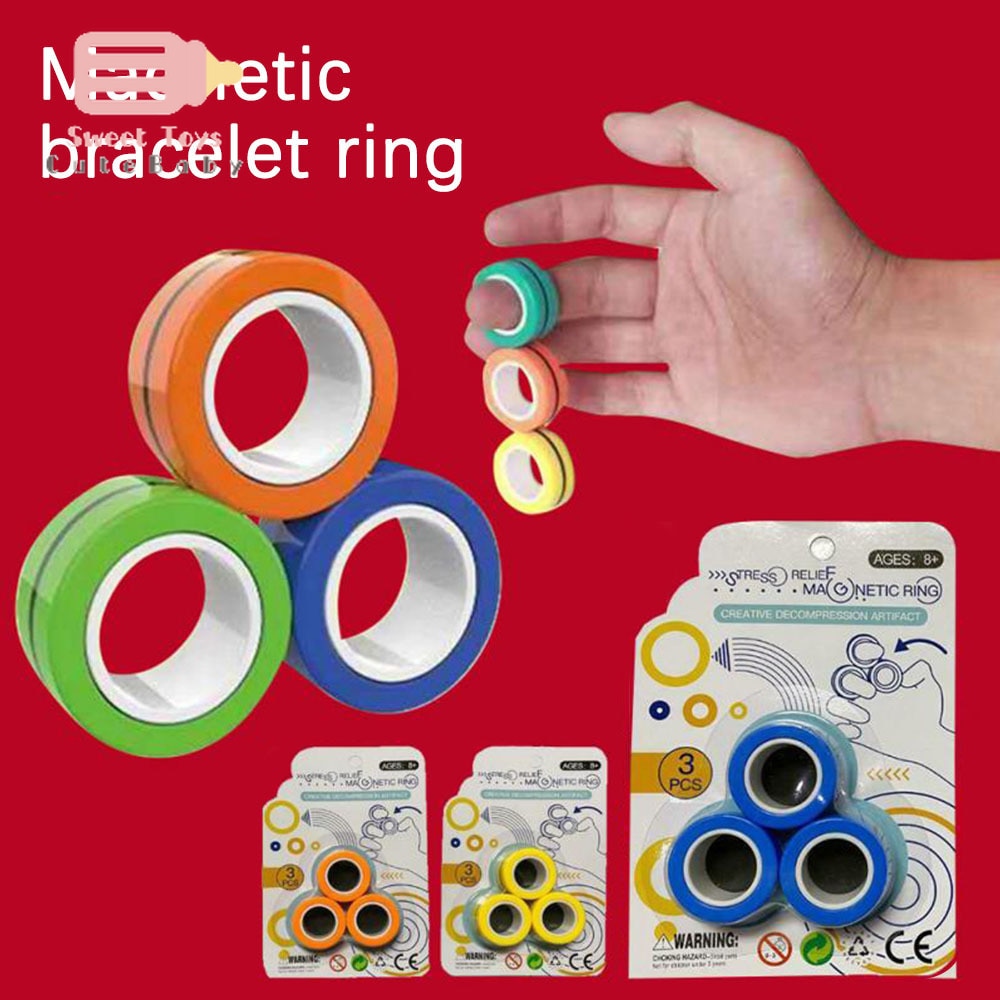 Magnetische Ringen Anti-Stress Magnetische Vinger Ringen Voor Autisme Adhd Angst Relief Focus Decompressie Show Tool Unzip Fidget Speelgoed