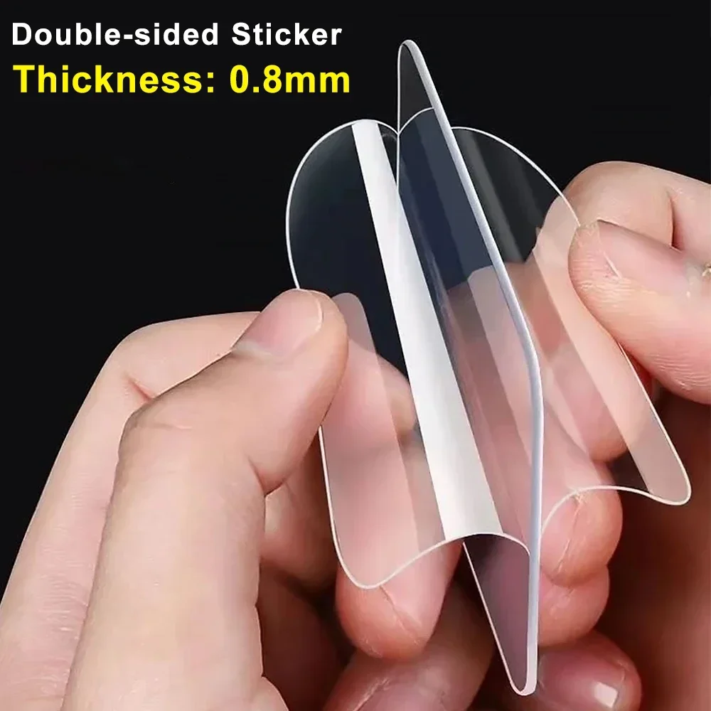 Ruban adhésif Double face solide en PVC, autocollants muraux carrés transparents réutilisables pour crochets, bandes de colle imperméables sans trace pour la maison