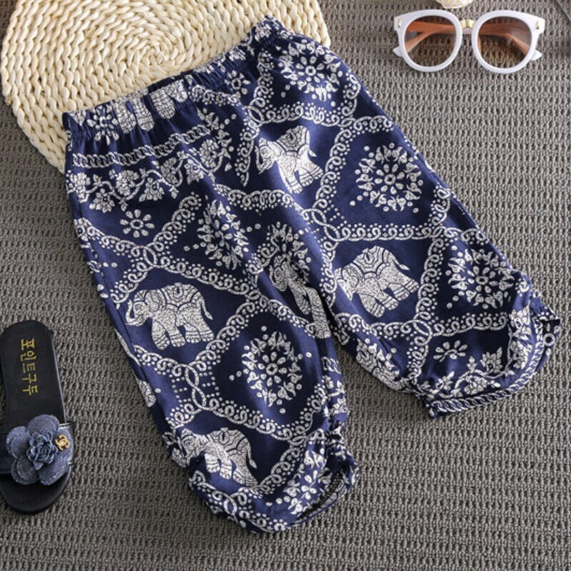 2019 Vestiti del bambino di Estate 2Pcs Set Del Bambino Del Bambino Della Ragazza Elefante Abiti Magliette E Camicette Della Maglia + Pantaloni Larghi Folk-custom vestiti di stile