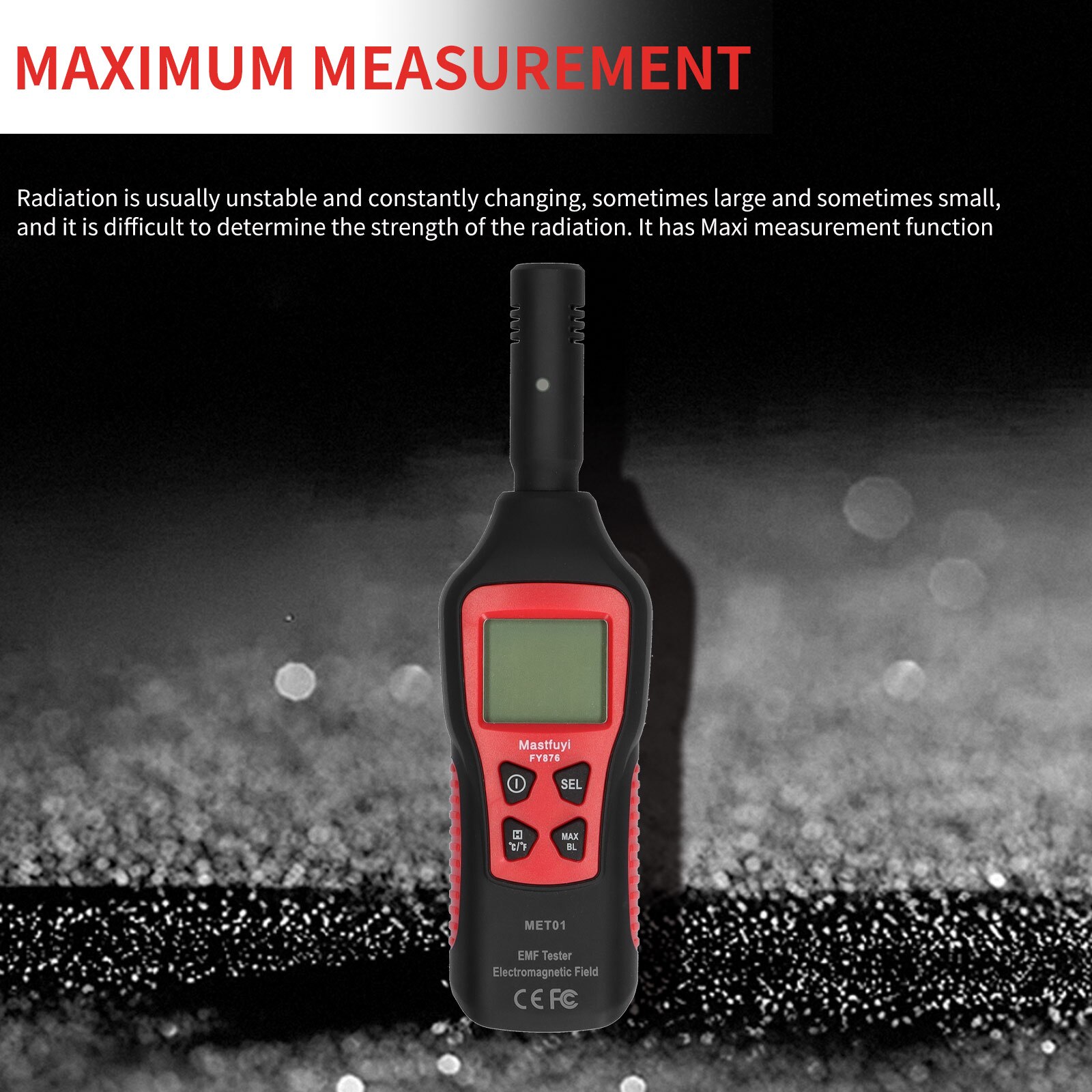 FY876 Electromagnetic Radiation Detector Handheld Practical Anti-Radiation Measuring Instrument High-Precision Radiation Tester