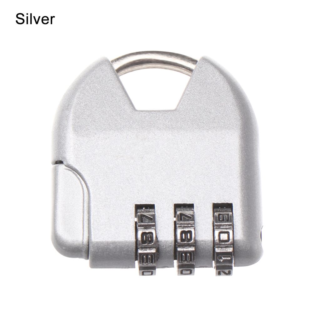 Mini 3 Dial Digit Number Code Password Combination Padlock Diary Protector Security Travel Safe Lock Padlock Luggage Lock of Gym: Silver