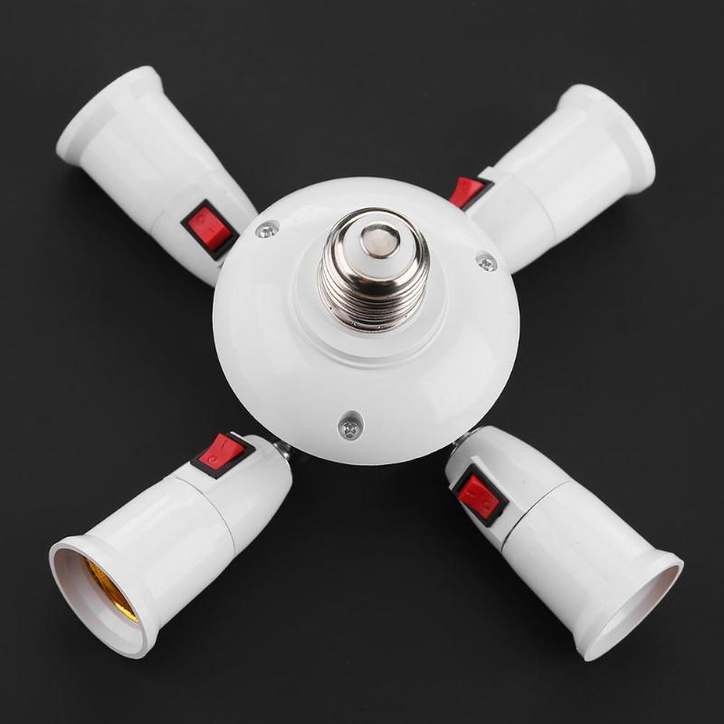 Divisor E27, Base de lámpara de 3/4 cabezales, adaptador de portalámparas LED ajustable, Base de lámpara portalámparas