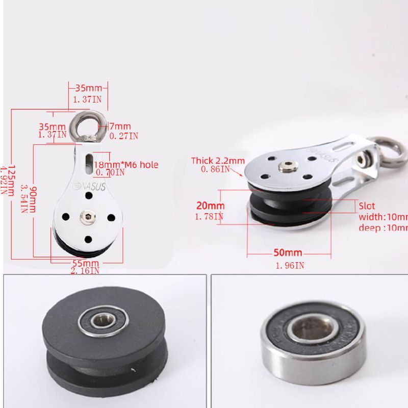 300KG Groove Wheel Mute Swivel Fitness Strength Training Bearing Lifting Pulley