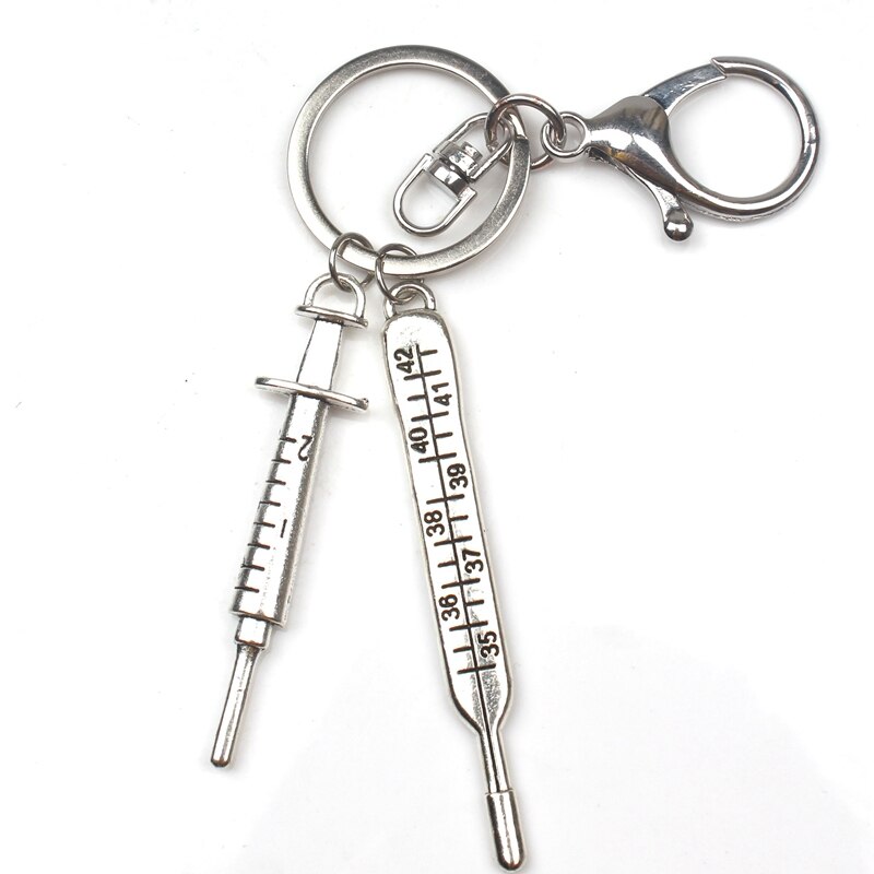 Mode Arts Aid Kit Mini Spuit Thermometer Ambulance Tandarts Angel Stethoscoop Sleutelhanger Geneeskunde Graduate Souvenir