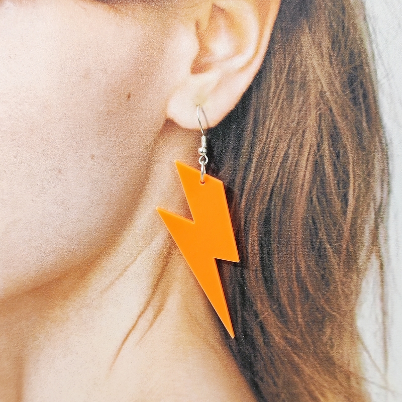 Kuguys 6.5cm lyn øreringe kvinder glitter klar neon akryl klassiske prøve smykker sommer accessories