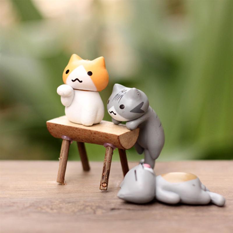 Mini Katten Miniatuur Cartoon Levendige Tuin Minia... Grandado