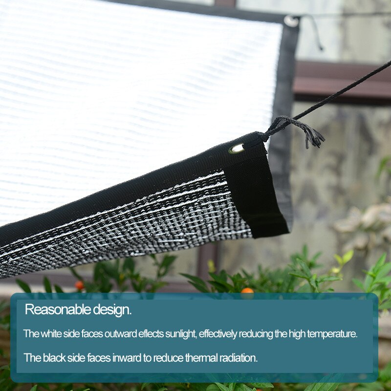 Double sided Garden courtyard Cooling and shading Awning Mesh Shade Net one side white another side black with hang hole