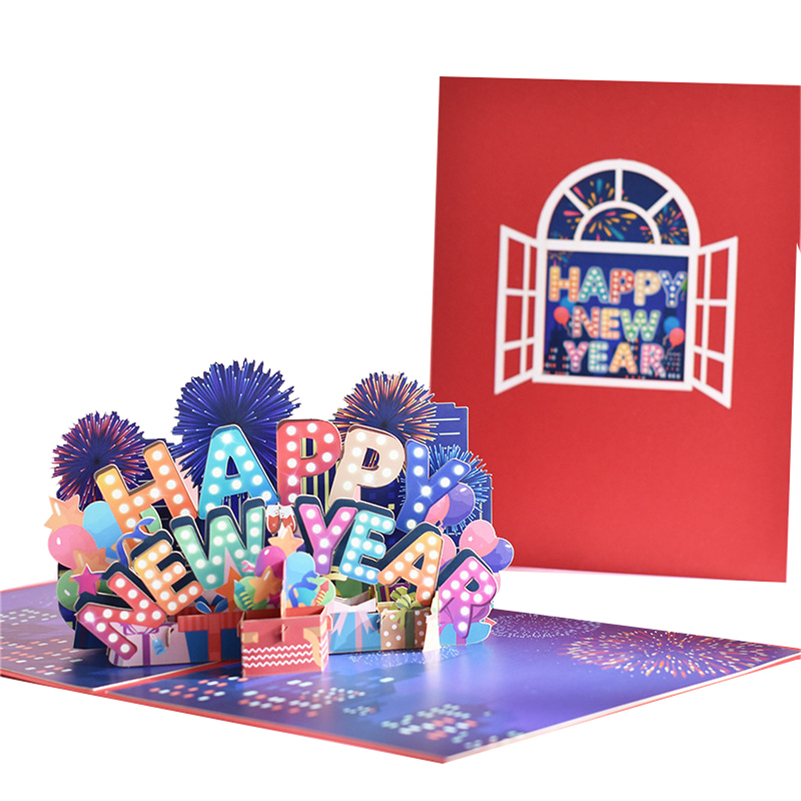 3D Pop Up Greeting Cards with Envelope Friend Family Blessing Postcard for Birthday Year Christmas Xmas Decoration: 3