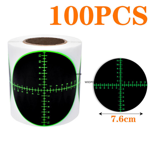 100 Sheet Sticker Targets Splatter Splash Amp Reactive Per Roll 7.50cm Self-Adhesive Colors Impact Shooting (Bullet Eye): GRAY