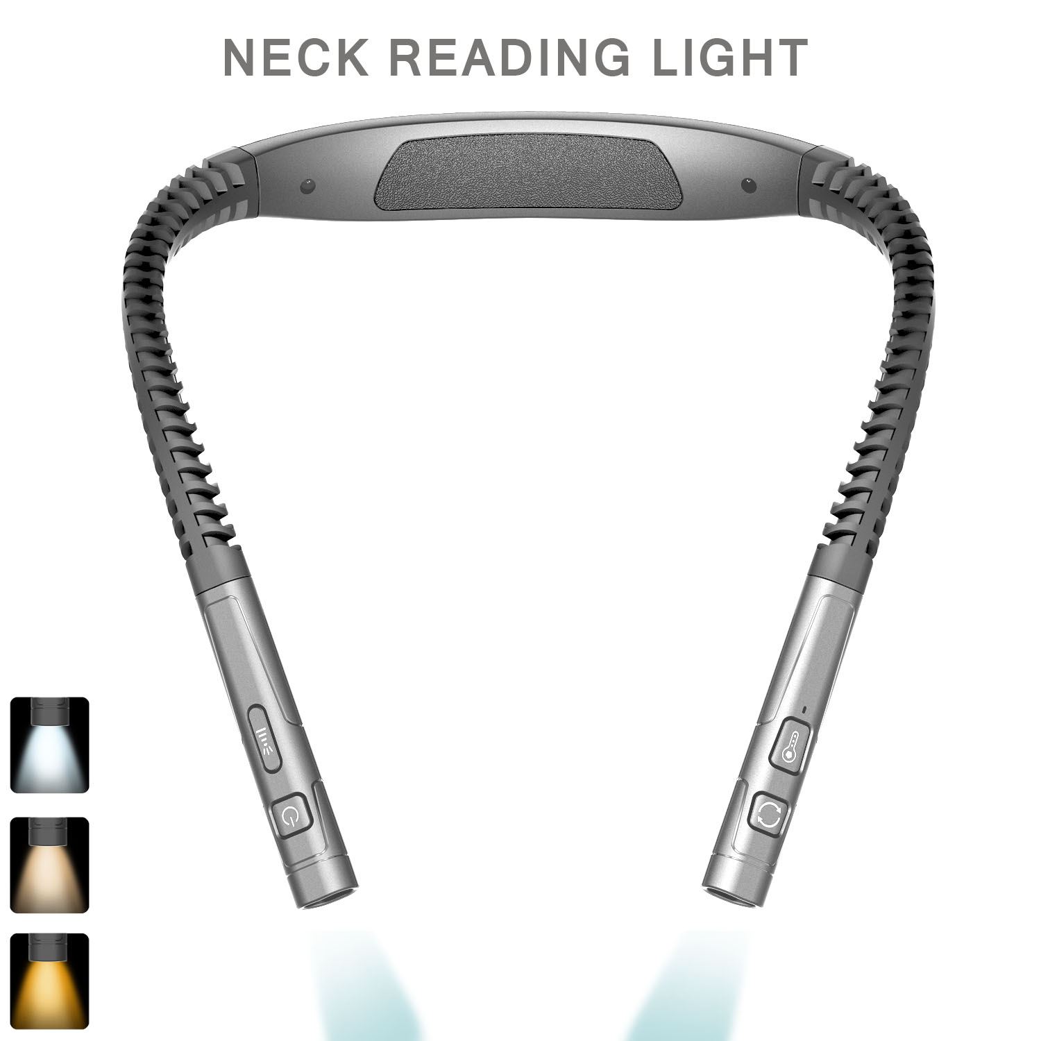 LED Neck Reading Light 3 Color 3 Brightness Book Light Reading Lamp Usb Rechargeable Lamp Flexible Arm Neck Read Lamp Book Lamp: Red