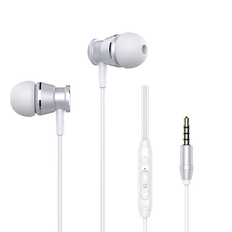 Langsdom M305 金属インイヤーイヤホン電話低音有線 Headphones3.5mm ヘッドセットステレオイヤフォン電話: White