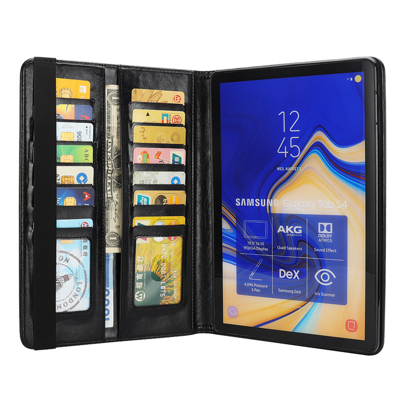Étui pour samsung Galaxy Tab S4 10.5 SM-T830 T835 T837 en cuir PU avec tablette antichoc porte-crayons + Film + stylo