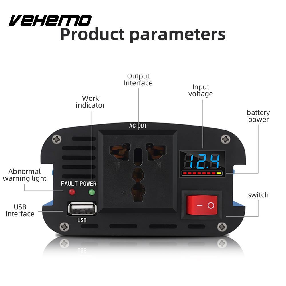 LED Display Power Inverter Modified Wave Inverter Car Transformer Car Inverter for Adapter Anti-Reverse Protection