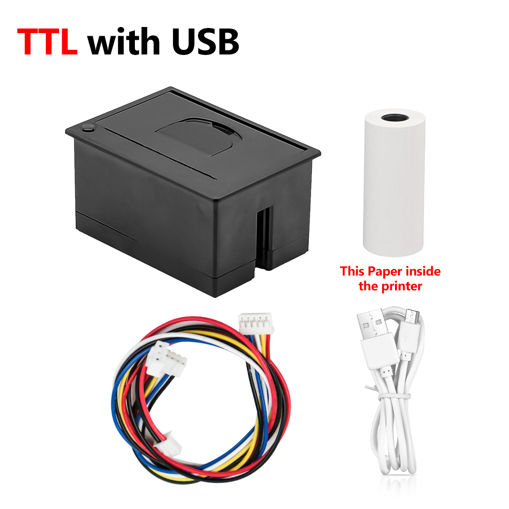 GOOJPRT QR204 58mm Mini Embedded Receipt Thermal Bill Built-in Printer TTL RS232 USB Interface High Speed Printing 50-85mm/s: GRAY