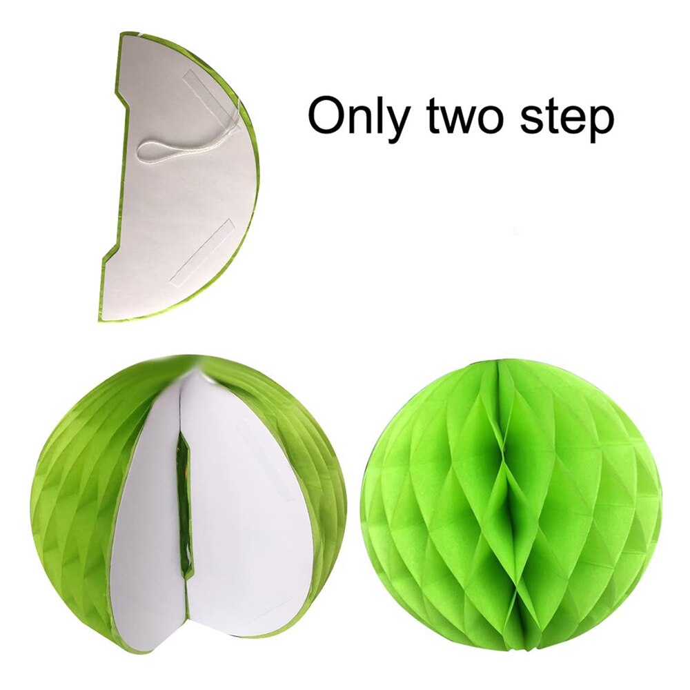 Paper Pompom Fan Ball Honeycomb Decoration Room Wedding Birthday Passover Baptism Birthday - Green
