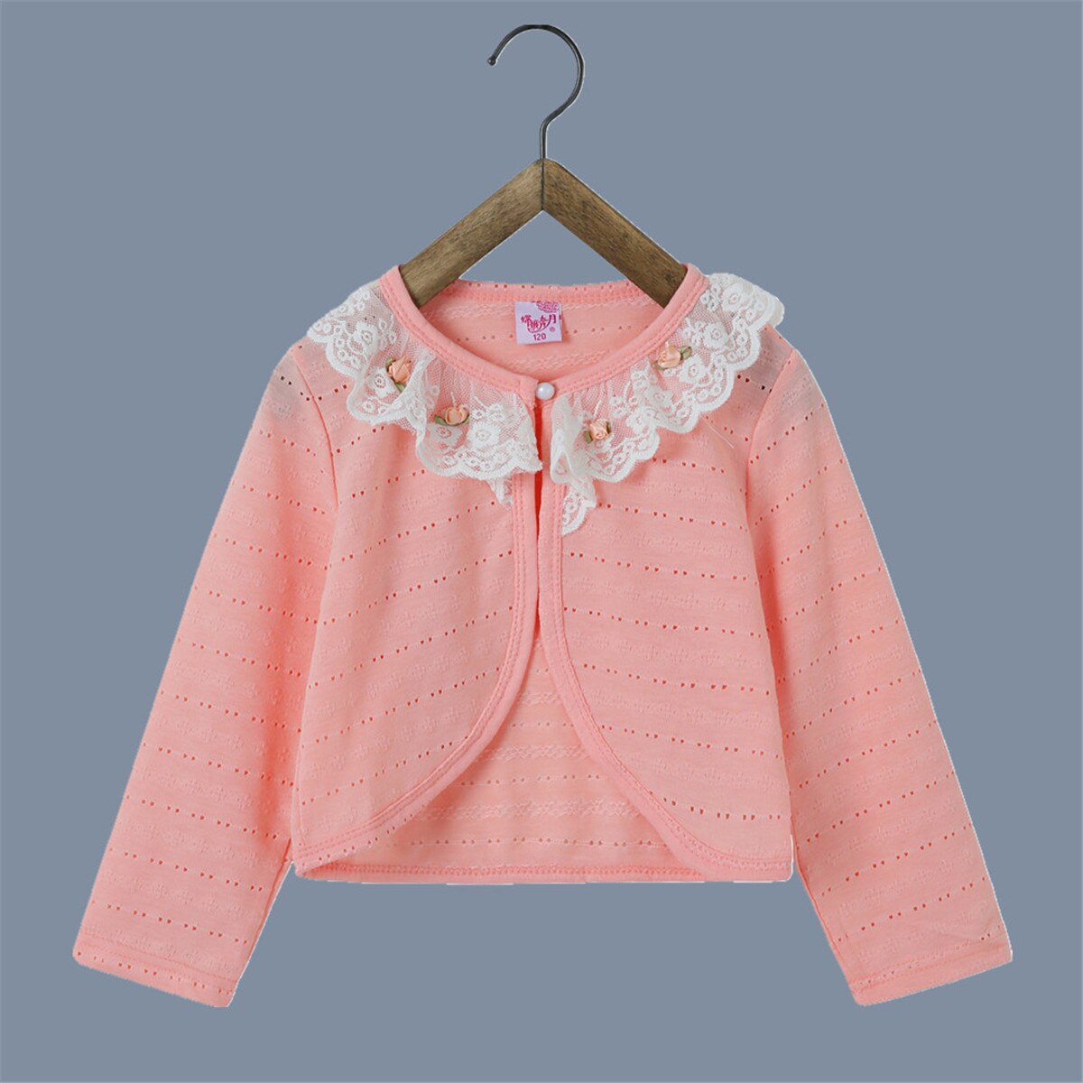 Baby Mädchen Oberbekleidung 100% Baumwolle Weiß Baby Mädchen Jacke Strickjacke zur Seite fahren Für 1 Jahr Alten Baby Mädchen Kleidung RKC175005