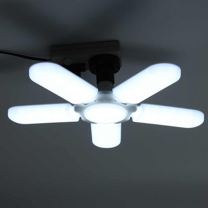 LED Garage Light Brighter Useful Lights Adjustable Fan Blades Deformable Ceiling Lamp For Car Garage Light: 1PCS