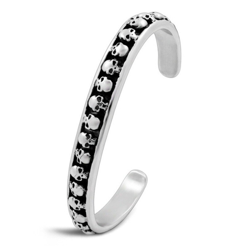 Punk Schedel Roestvrij Stalen Armband Voor Man Open Armband Sieraden