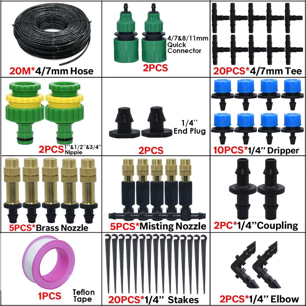 KESLA Garden Micro Drip Irrgation Watering Kit Timer Controller Automatic Misting Cooling 17CM Sprinkler Stake System Greenhouse: KSL01-KIT191-20M-A