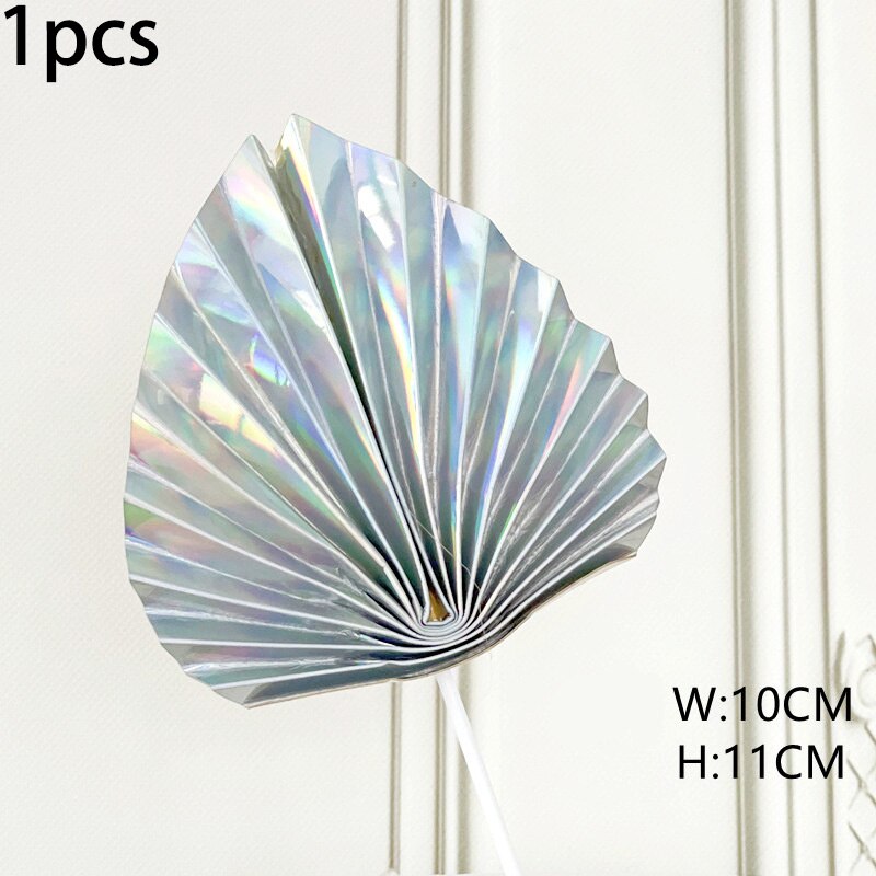 Éventail de décoration de gâteau en papier, chapeau, doré, pliable, pour fête d&#39;anniversaire,: 1pcs-silver