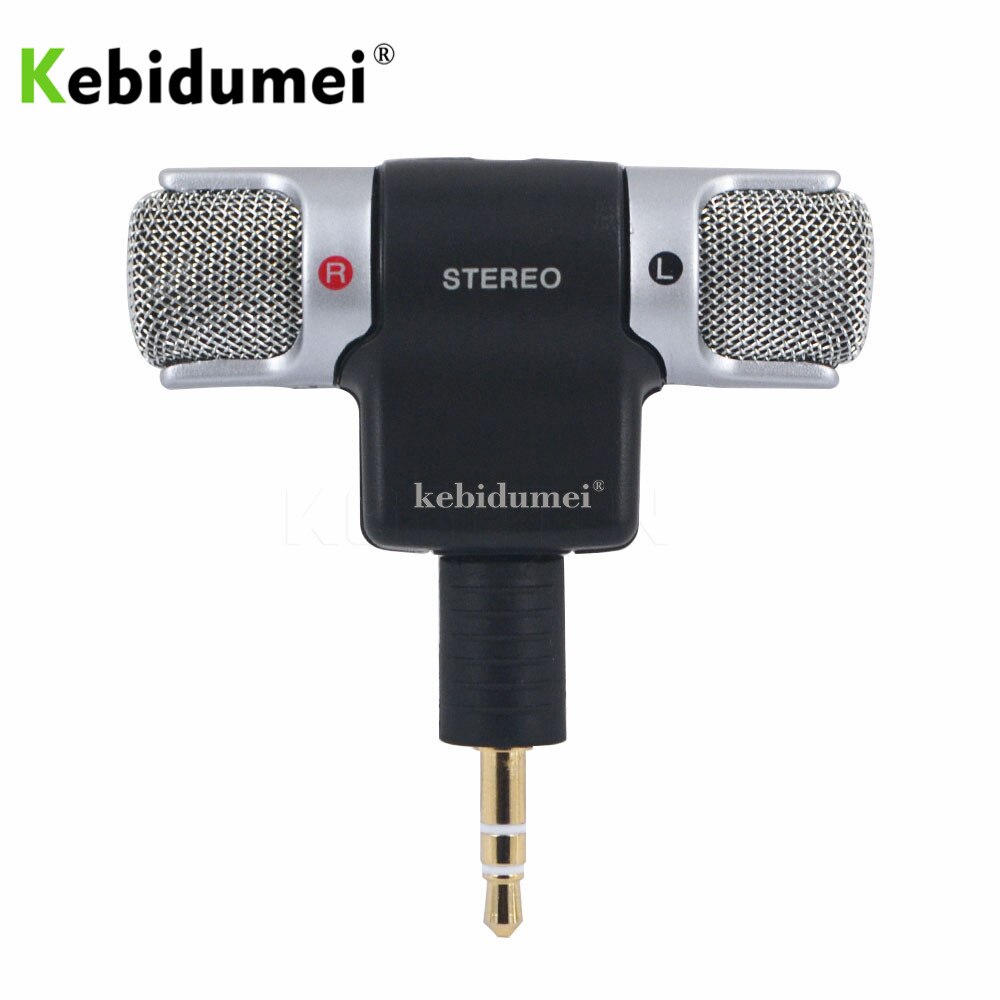 KEBIDUMEI Mini Mic Digitale Stereo Microfoon Digitale Mic adapter 3.5mm Jack voor PC Laptop Notebook Draagbare