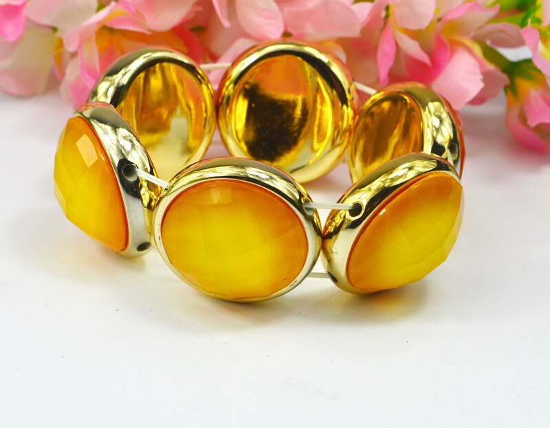 Candy Farben Große Stein Stretch Armbänder Armreifen für Männer Frauen Freundschaft Hand Zubehör Fabrik CM-E1527: As picture