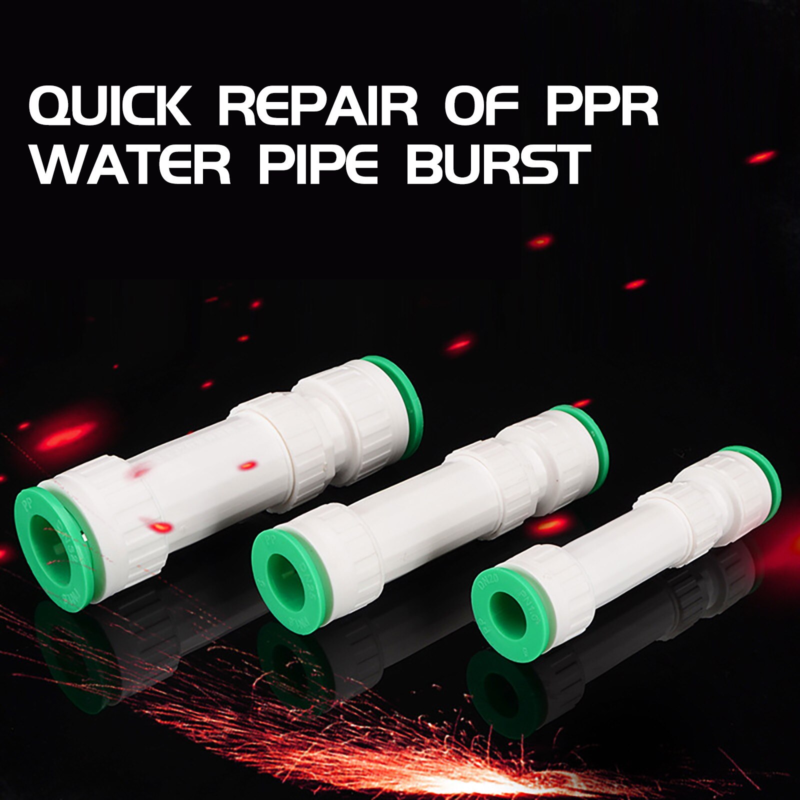 25* Stretch Connector Water Pipe Fittings Materials Length Double Ring Cleaning Replacement Stretch Connector Water Pipe