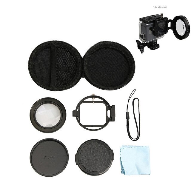 Tauchen Objektiv Filter Unterwasser Objektiv Filter verrotten Filter 16X nah dran hoch objektiv 16 Mal Makro Objektiv für GoPro Held 7 6 5 Aktion Kamera: B