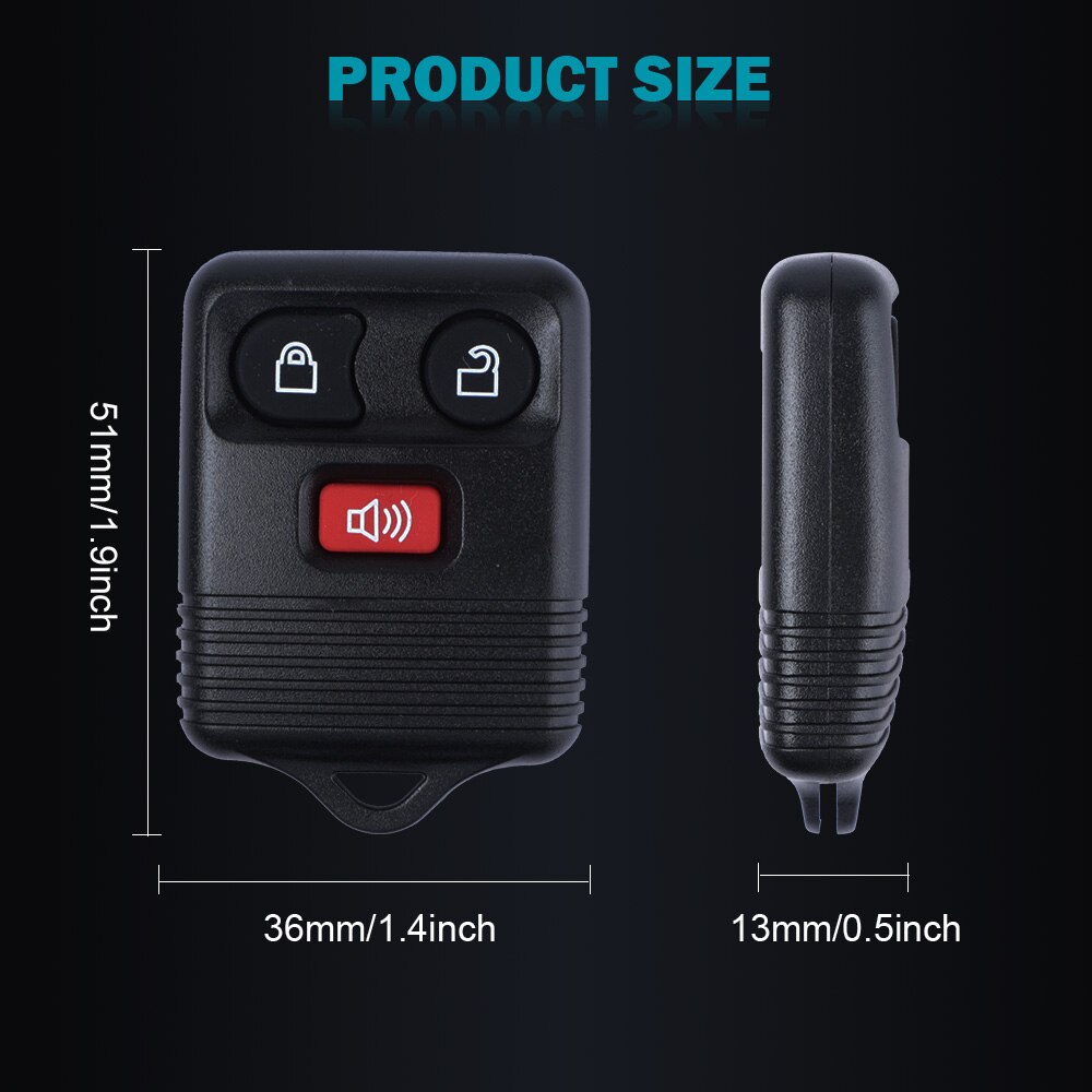 2 Stuks Auto Afstandsbediening Toetsen Keyless Entry Auto Remote Controlerende Montage Ford