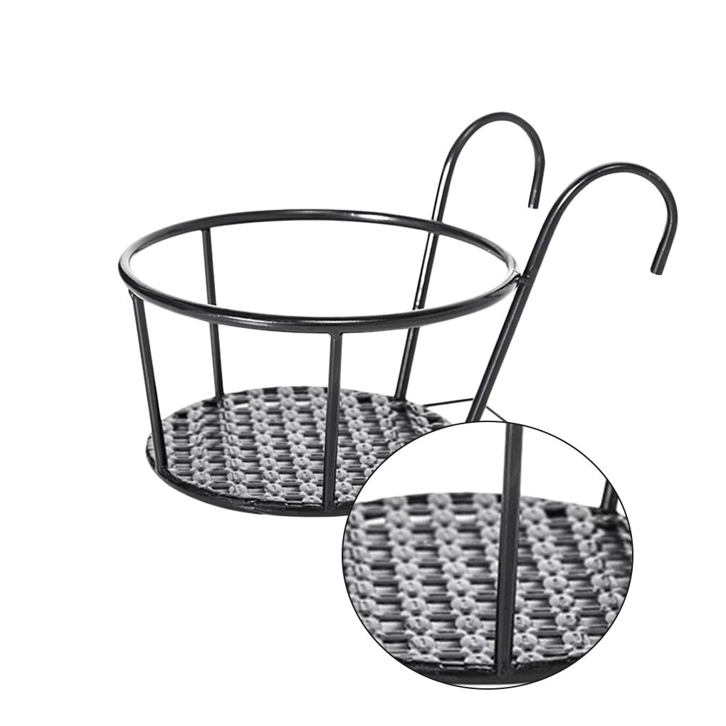 Flower Pot Holder Iron Art Hanging Basket Balcony Garden Home Ornament Planter Pot Support Stand 17*12*22cm
