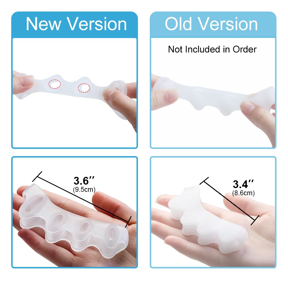 10pcs Five-hole Toe Separator Soft Silicone Bunion Toe Corrector Nail Protector Foot Care Tool Toe Hallux Valgus Straightener