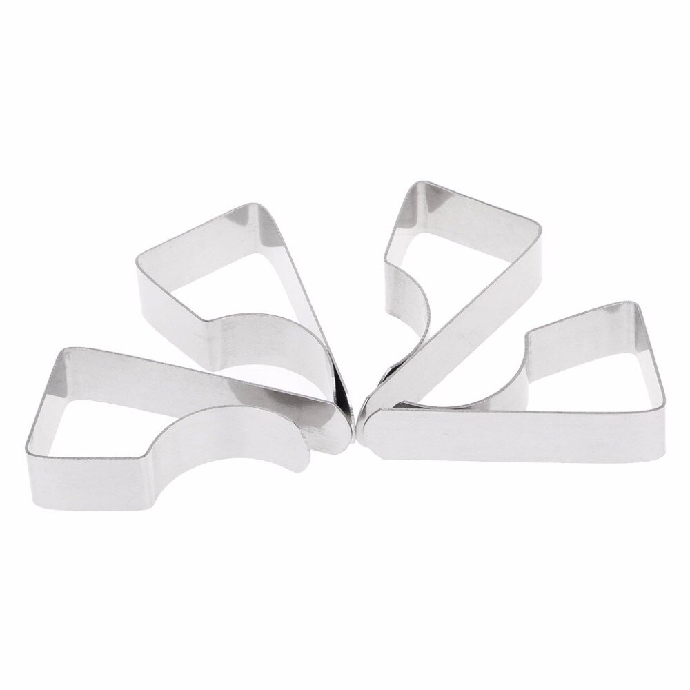 4 stk rustfritt stål duk duk clips klemmeholder for fest bryllup