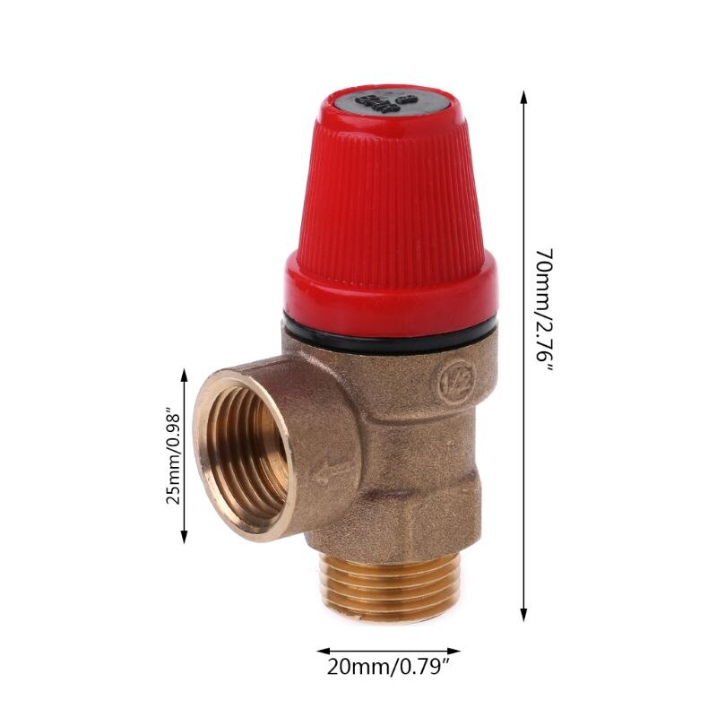 Brass Safety Valve Drain Relief Swithch For Solar Water Heater Inner&Outer Wire P9YD