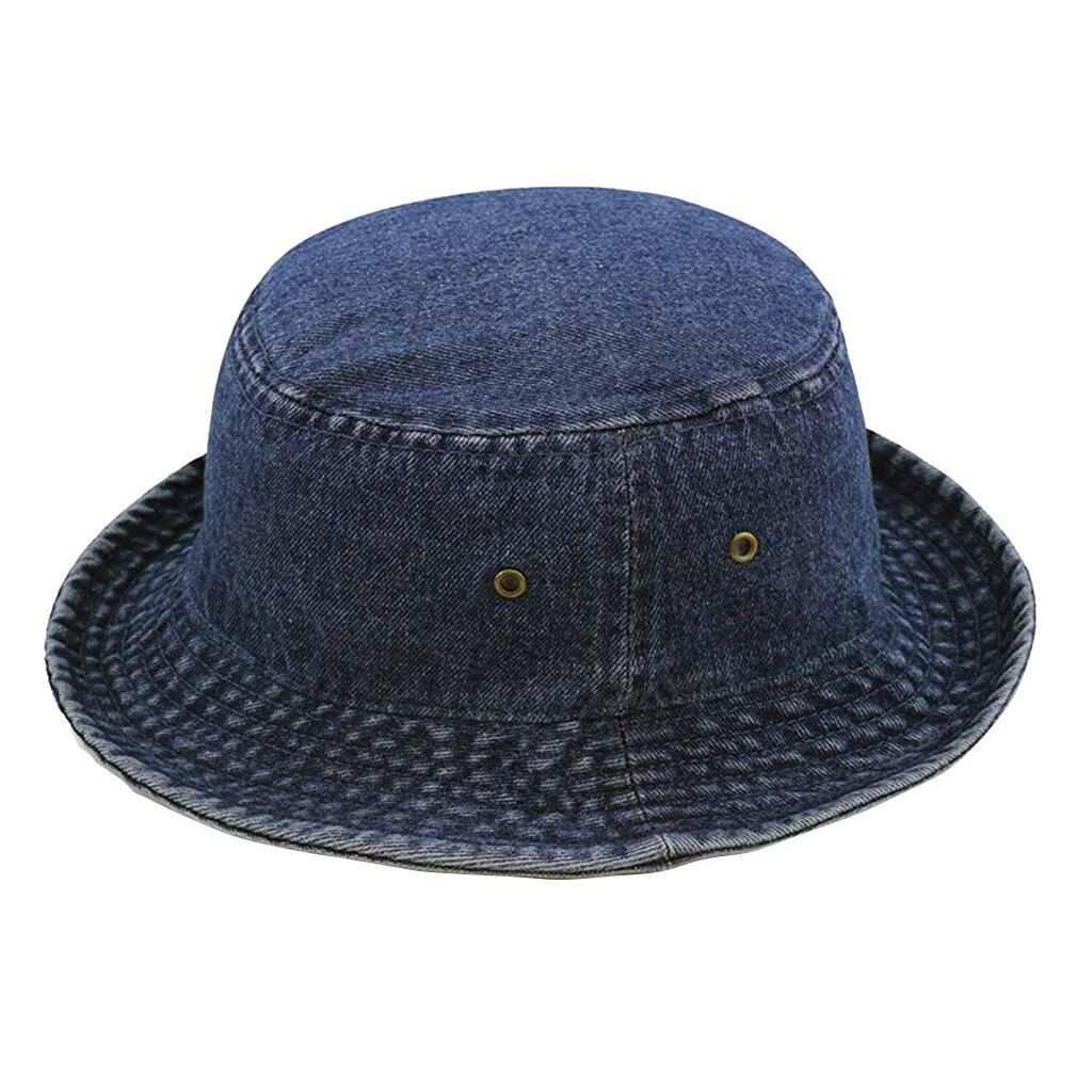 Bucket Hat The Hat Depot Washed Bucket Hat Men Cotton Hats For Women Denim Fisherman's Hat Bucket Hat Female Womens Hats Cap#32: Dark Blue S