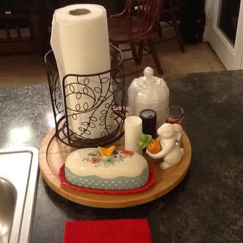 12 Inch Diameter Bamboo Lazy Susan Turntable For Kitchen Spice Bottle