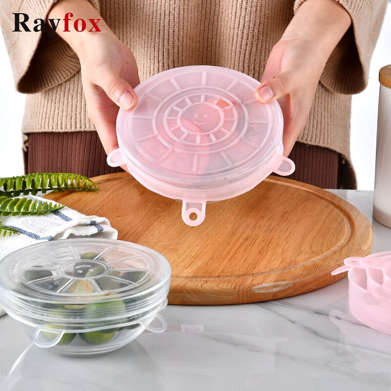 Outils de cuisine 6 pièces couvercle en Silicone micro-ondes alimentaire couvercles en Silicone universels pour ustensiles de cuisine bol Pot couvercles extensibles réutilisables couvercles frais