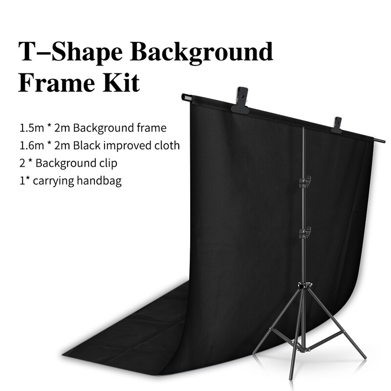 Sh T-Vorm Achtergrond Stand Kit Met Achtergrond Doek Video Chroma Key Groen Scherm Frame Stand Voor Fotografie Photo studio Props: Kit 3