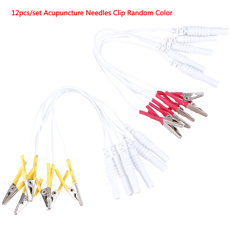 Cable de pinza de cocodrilo para agujas de acupuntura, Clip para SDZ-II, instrumento electrónico de tratamiento de acupuntura, Color aleatorio, 12 unidades por lote
