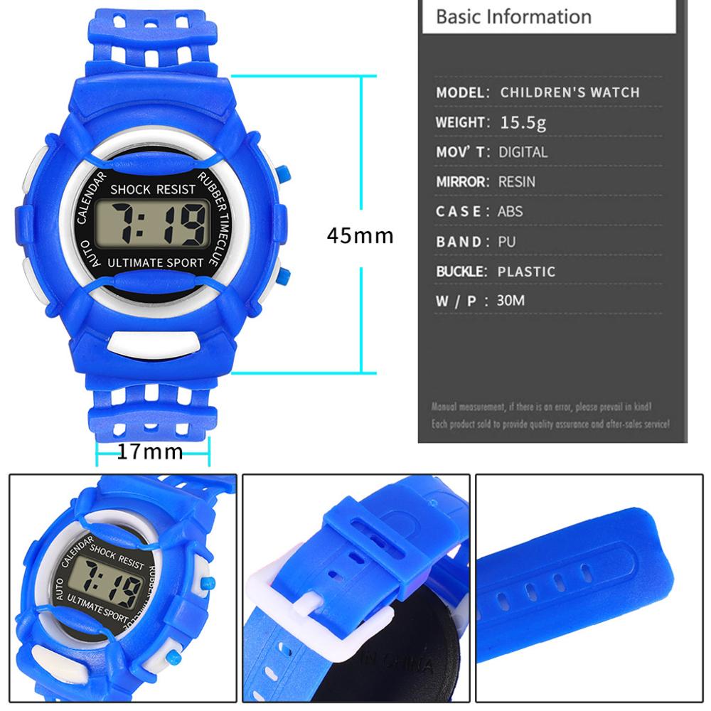 Waterproof Children Watch Boys Girls LED Digital Sports Watches Silicone Rubber watch kids Casual Watch W50