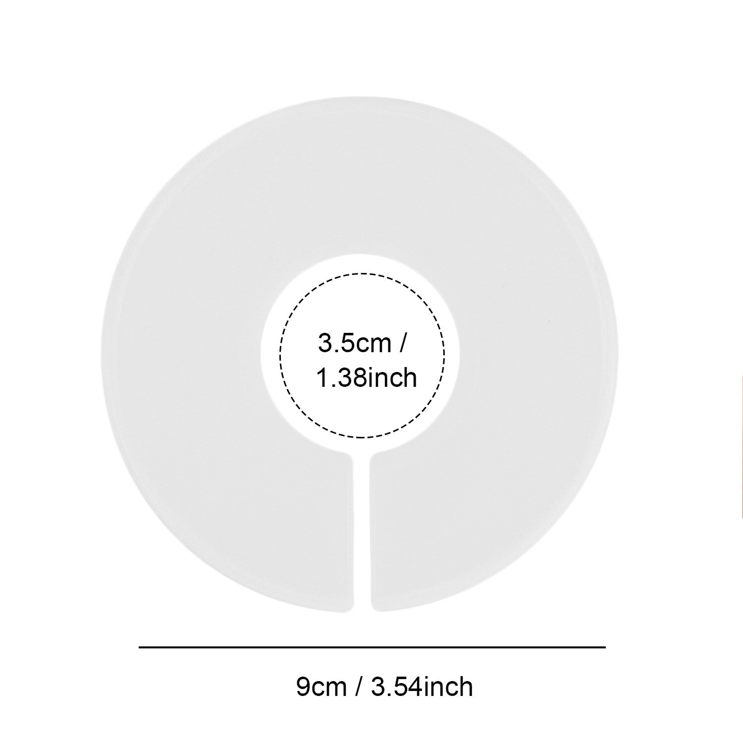 12 stk/sett hvite runde klesstativ henger størrelsesdeler hjemmebutikker diy klær størrelsesdeler runde kleshengere skapdelere