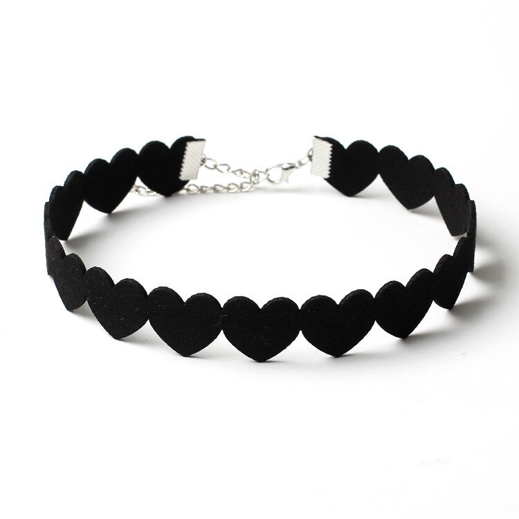 Stijlen Bijoux hartvormige Ketting zwart bruin kleur creatieve choker ketting voor vrouwen meisjes handgemaakte mode Accessoires: black